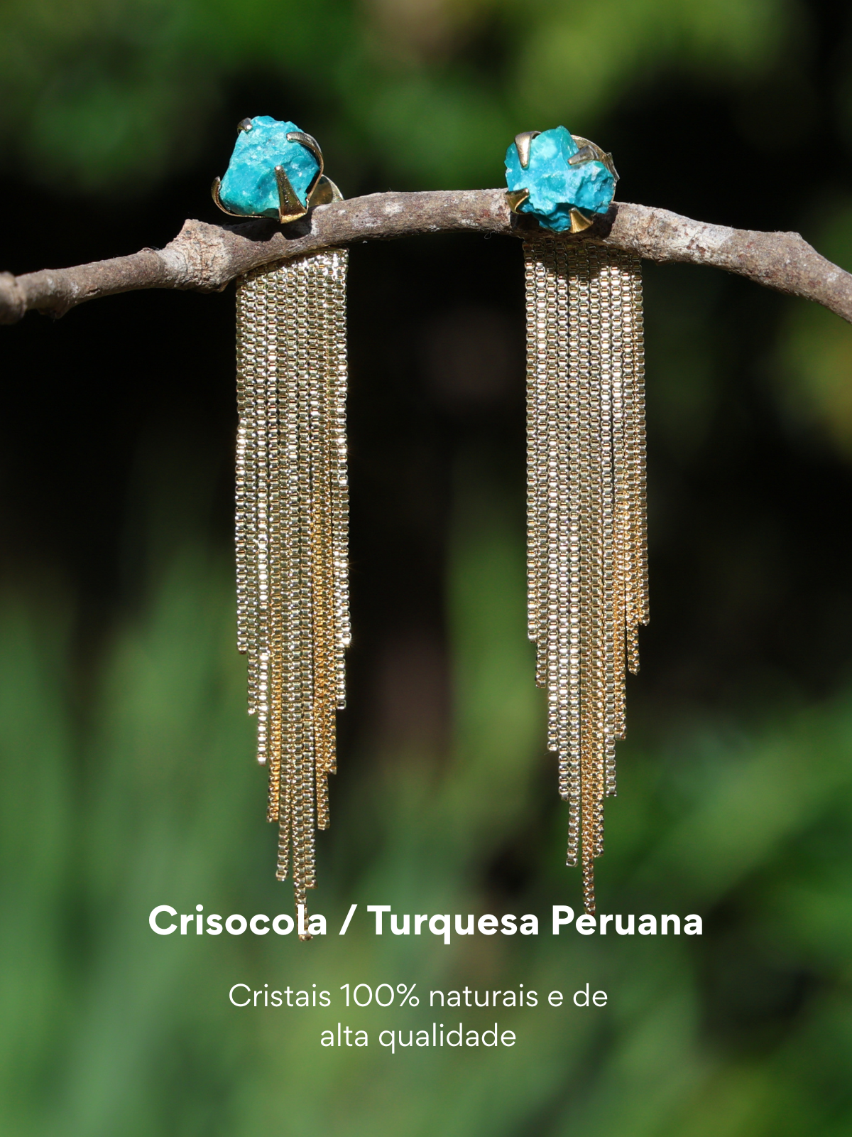 Brinco Aura - Crisocola