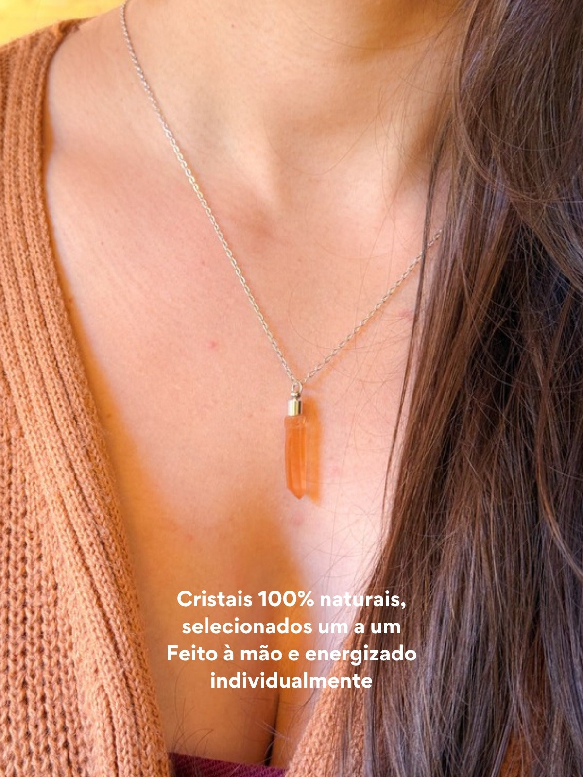 Escapulário Impulso — cristais 100% naturais, feito à mão