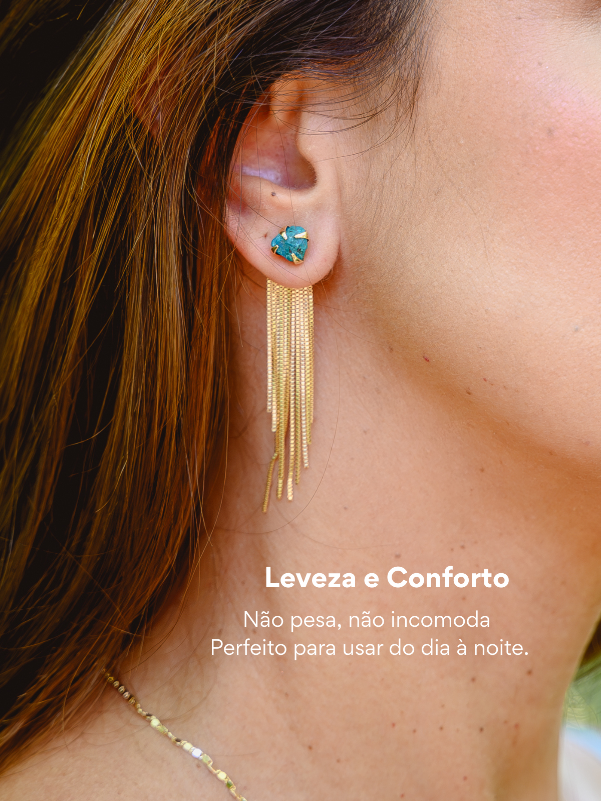 Brinco Aura - Crisocola