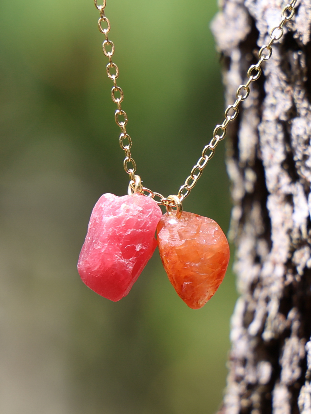 Escapulário Autoestima: Cornalina e Rodonita