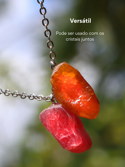 Escapulário Autoestima: Cornalina e Rodonita