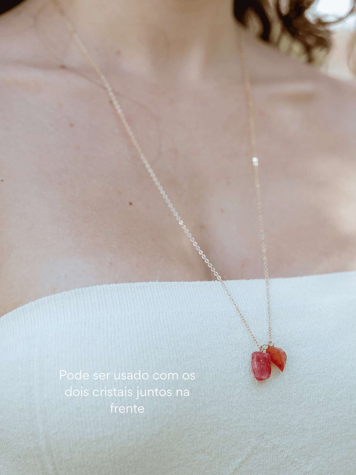 Escapulário Autoestima: Cornalina e Rodonita