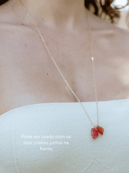 Escapulário Autoestima: Cornalina e Rodonita